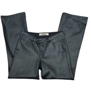 Mavi Chrissy Black Faux Leather Pants  Boot Cut Leg, Front Pockets. Retro 31/30